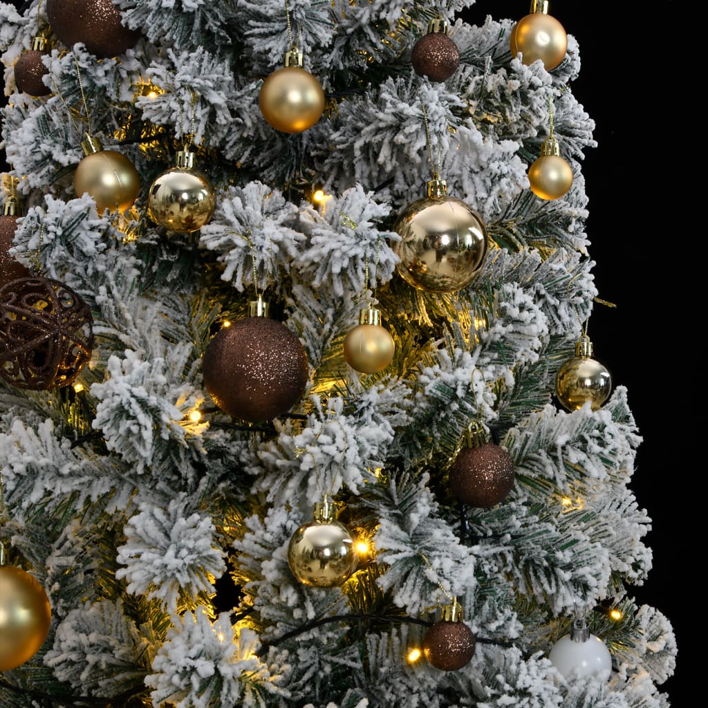 vidaXL mākslīgā Ziemassvētku egle, bumbiņu komplekts, 180 cm, 300 LED
