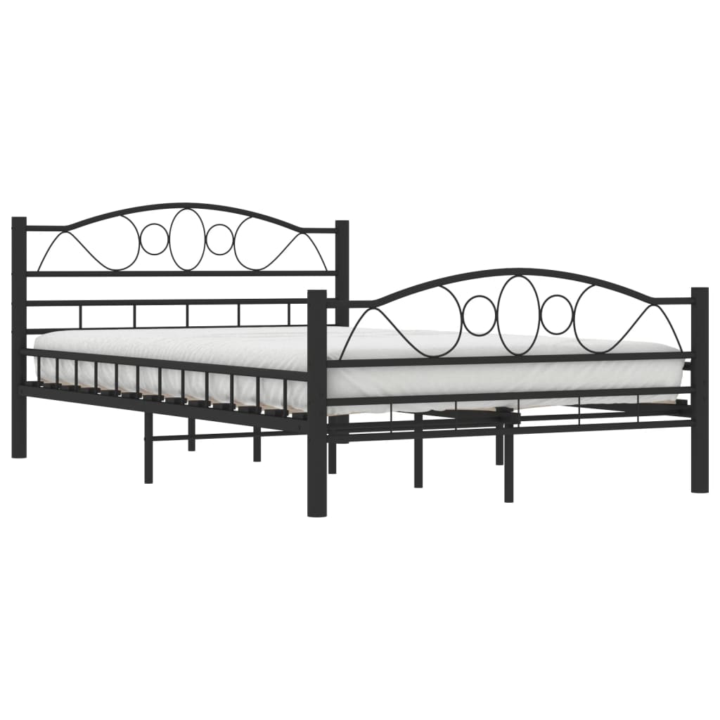 vidaXL gultas rāmis, melns, tērauds, 120x200 cm