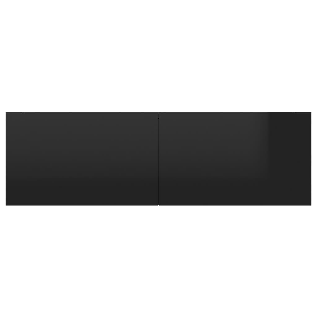 vidaXL TV skapītis, spīdīgi melns, 100x30x30 cm, skaidu plāksne