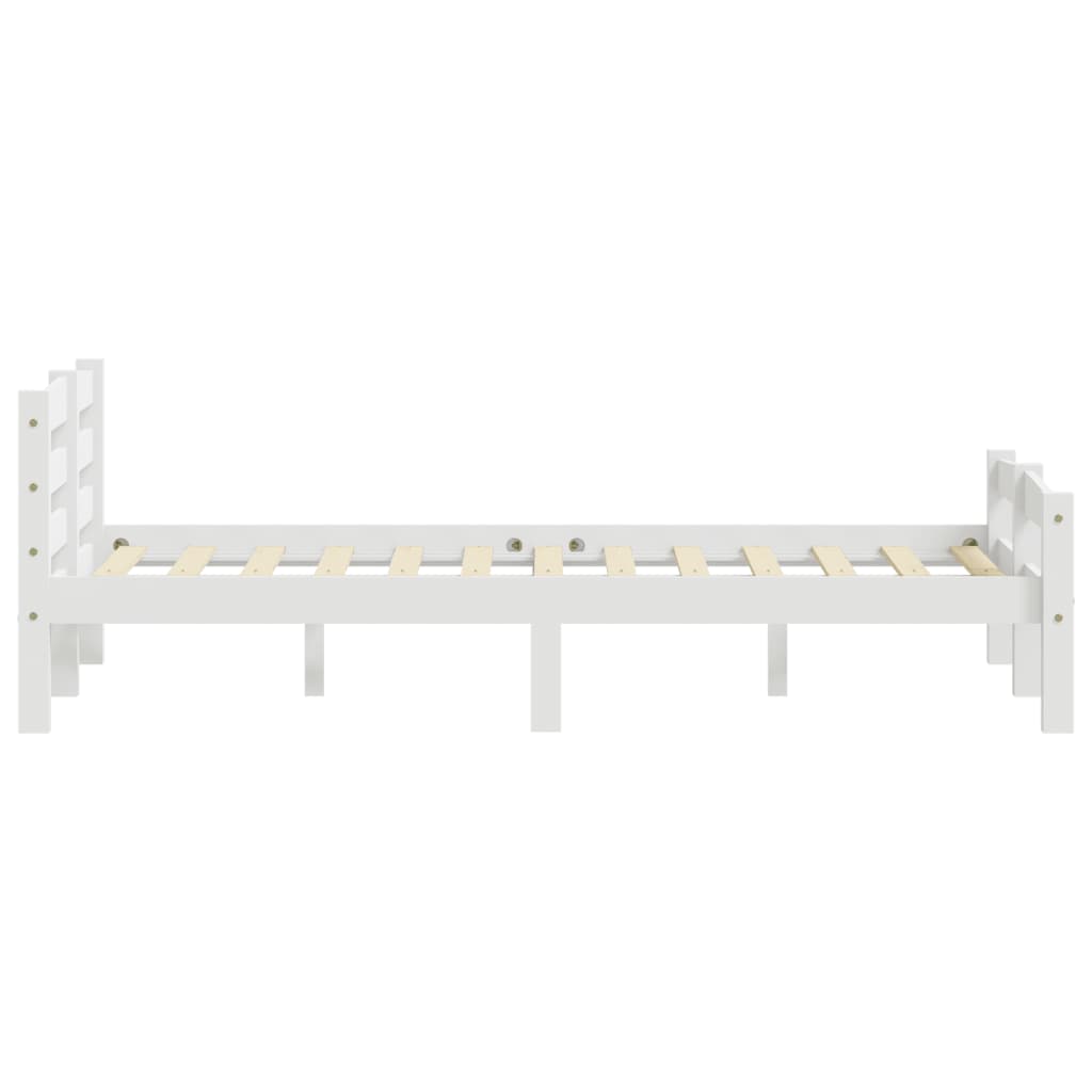 vidaXL gultas rāmis, balts, 120x200 cm, priedes masīvkoks