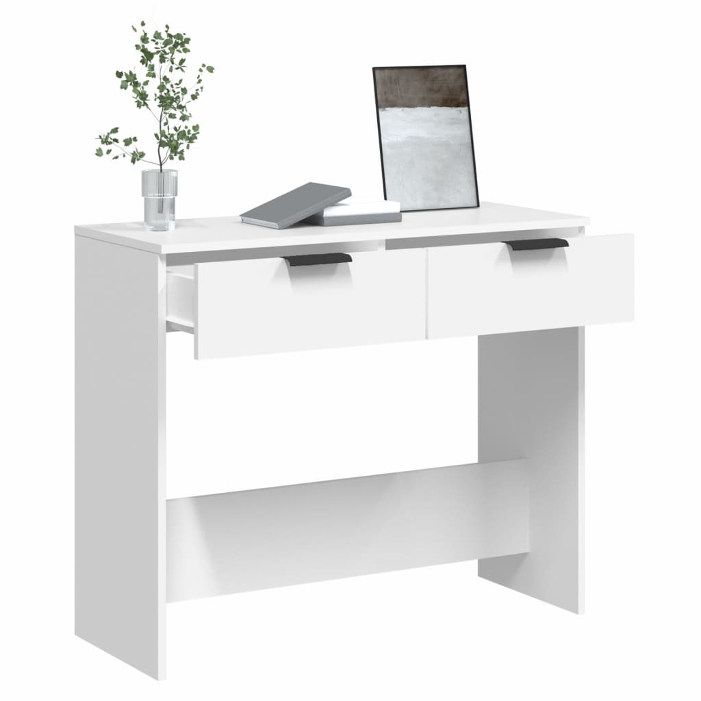 vidaXL konsoles galdiņš, balts, 90x36x75 cm, inženierijas koks
