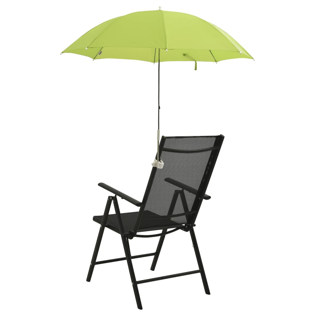 vidaXL kempinga krēslu saulessargi, 2 gab., zaļi, 105 cm