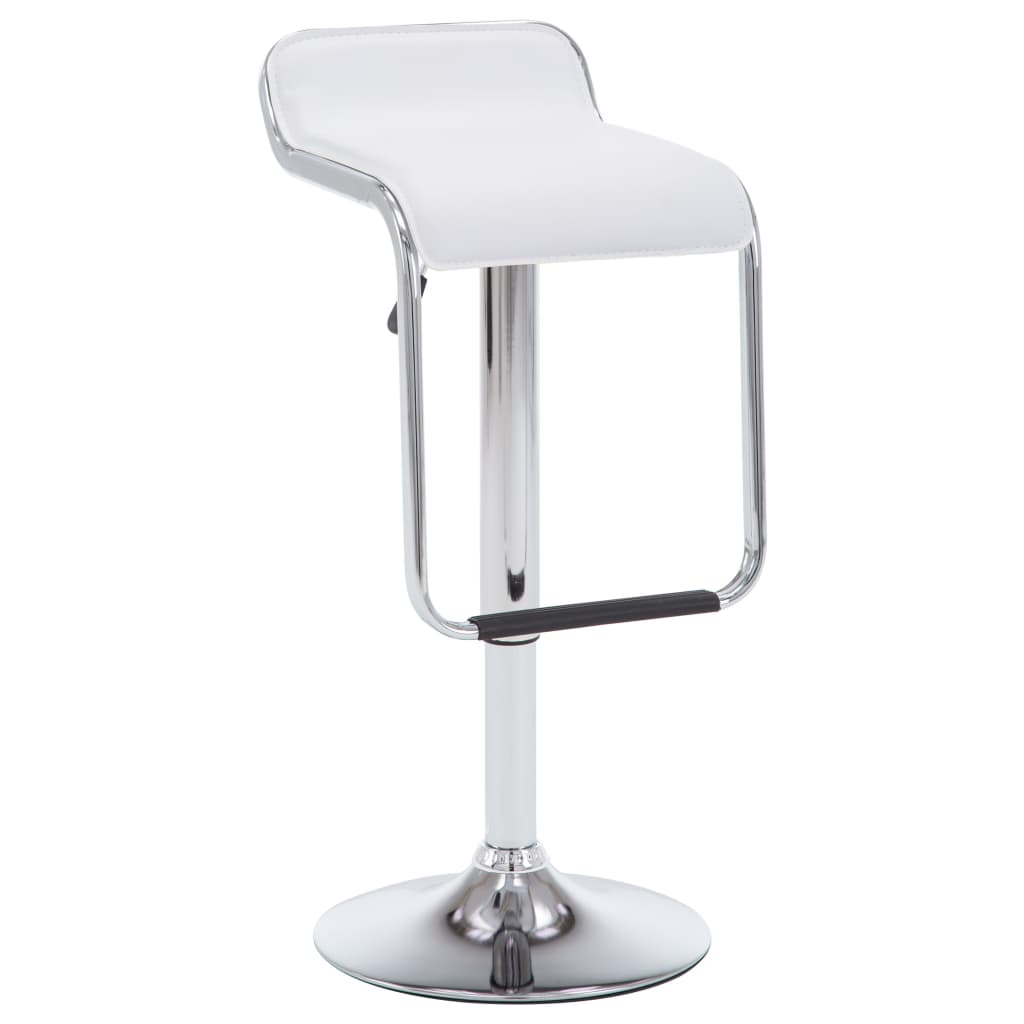 vidaXL grozāmi bāra krēsli, 2 gab., balta mākslīgā āda