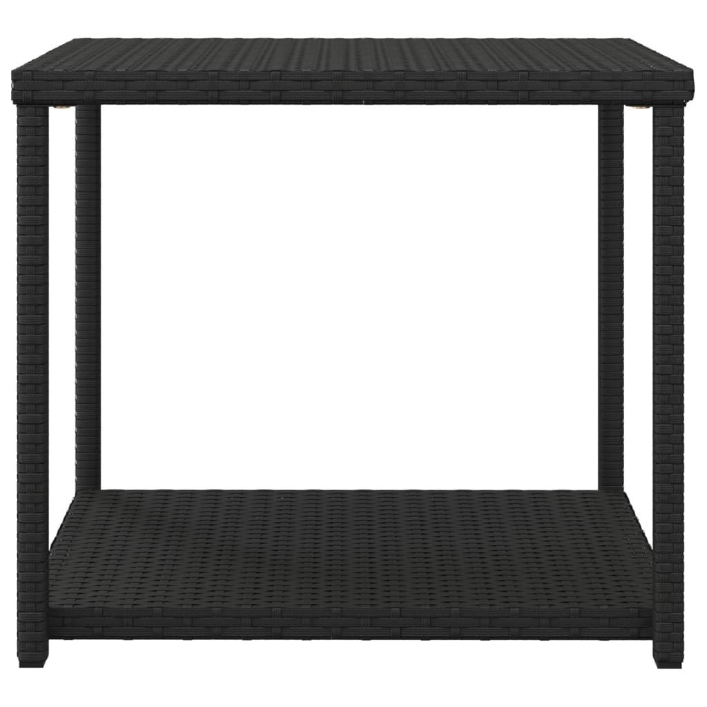 vidaXL galdiņš, 55x45x49 cm, polietilēna rotangpalma, melns