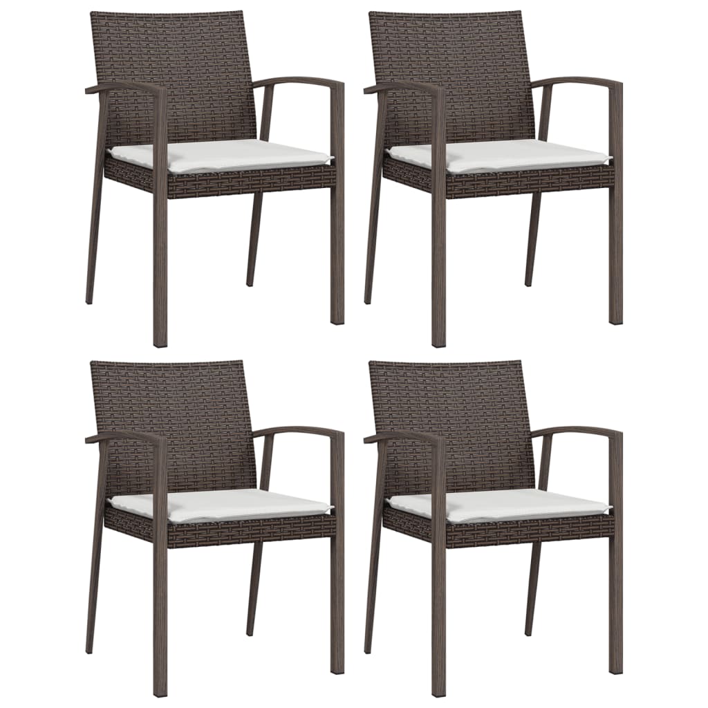 vidaXL dārza krēsli ar matračiem, 4 gab., 56,5x57x83 cm, PE