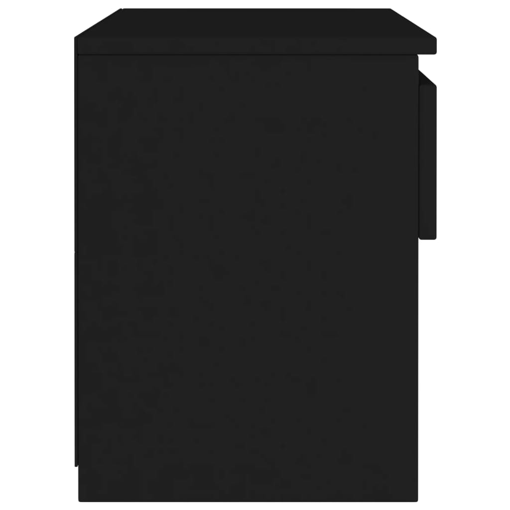 vidaXL naktsskapītis, melns, 40x30x39 cm, skaidu plāksne
