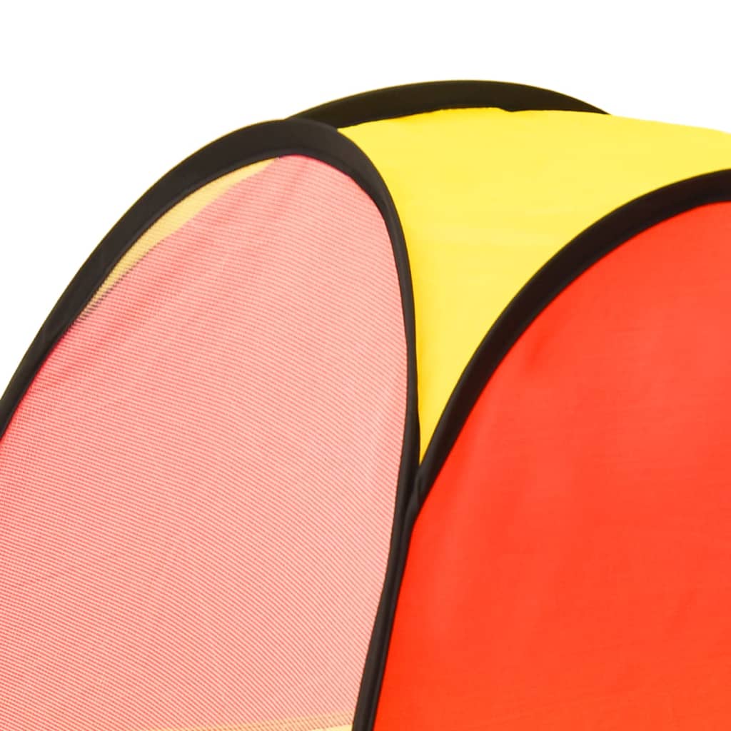 vidaXL rotaļu telts ar 250 bumbiņām, krāsaina, 255x80x100 cm