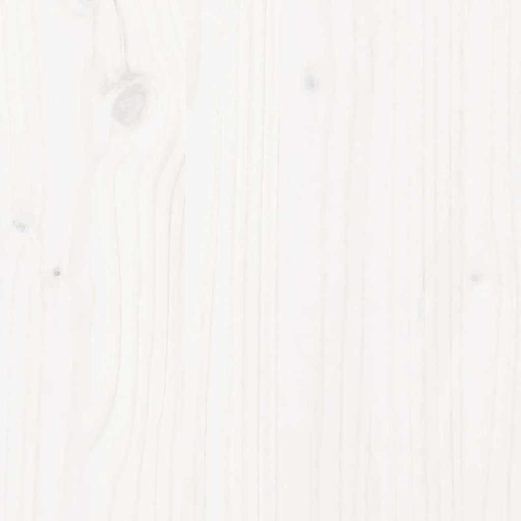 vidaXL sauļošanās zvilnis, balts, 205x110x31,5 cm, priedes masīvkoks