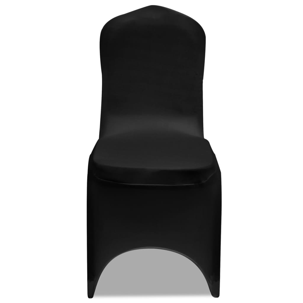 vidaXL krēslu pārvalki, 100 gab., elastīgi, melni