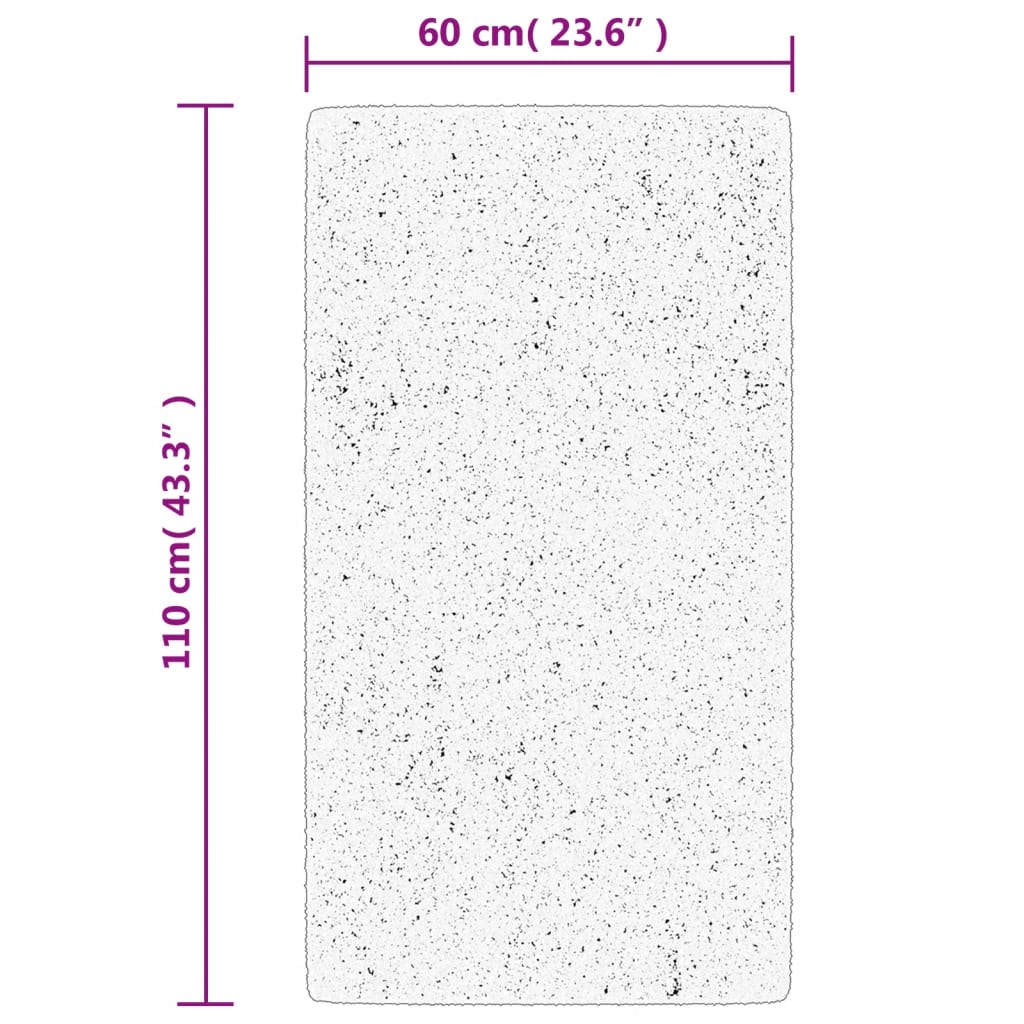vidaXL paklājs, 60x110 cm, Shaggy, moderns, krēmkrāsu un melns
