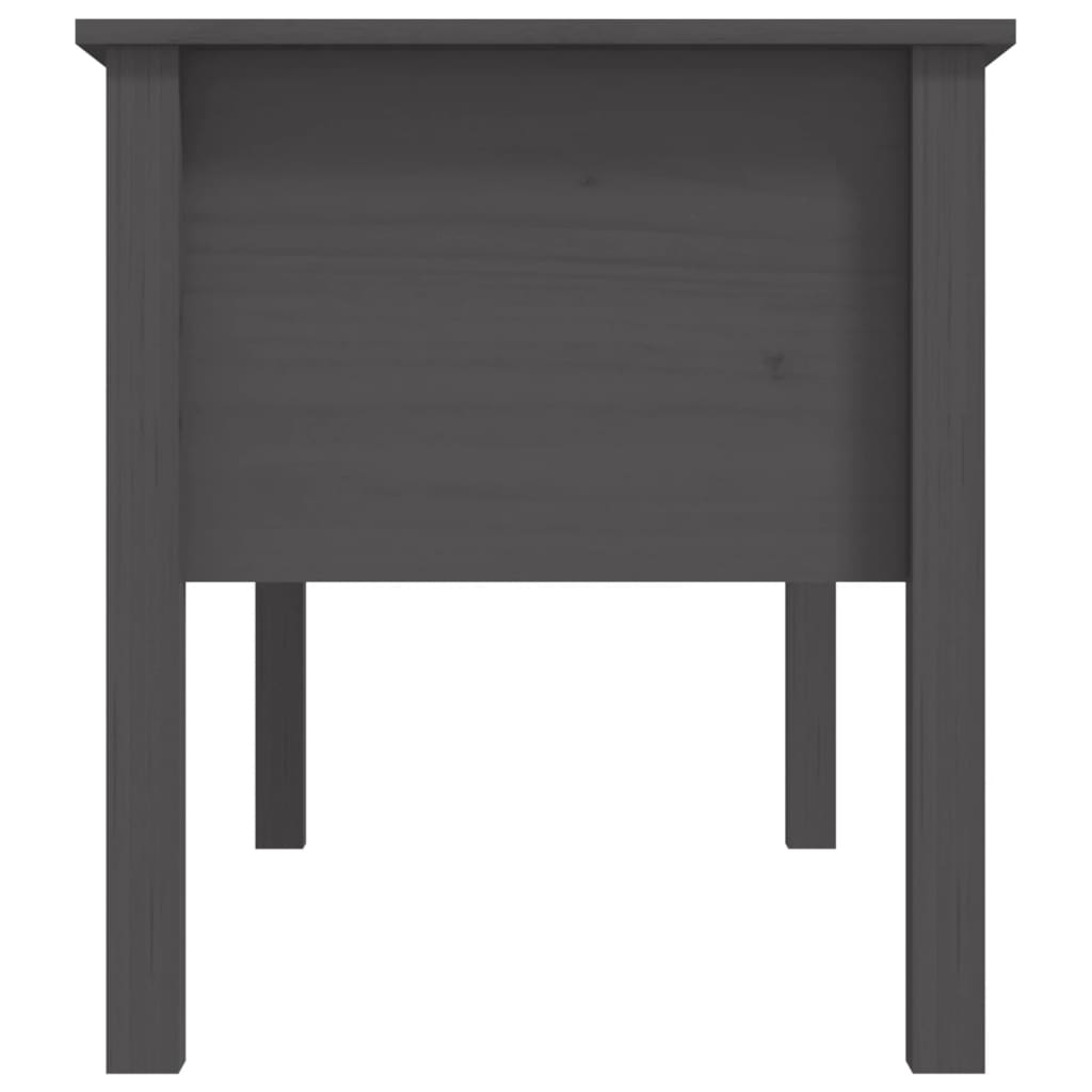 vidaXL kafijas galdiņš, pelēks, 102x49x55 cm, priedes masīvkoks