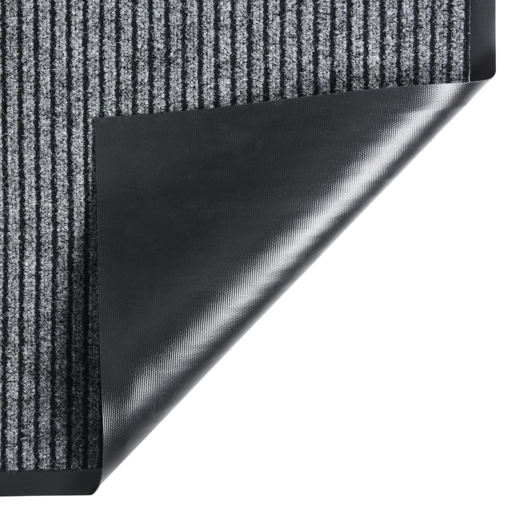 vidaXL durvju paklājs, svītrains, pelēks, 60x80 cm