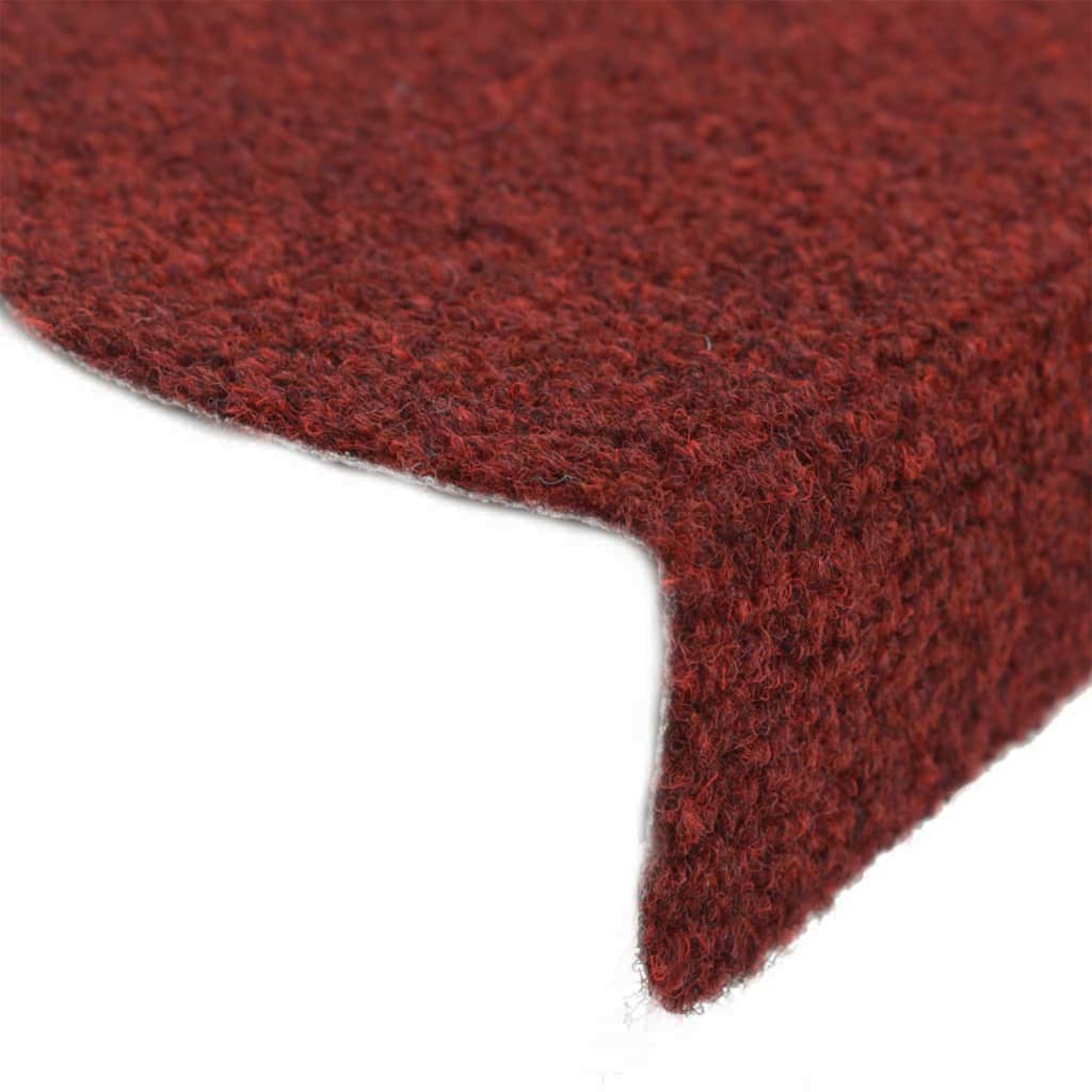 vidaXL kāpņu paklāji, 5 gab., pašlīmējoši, 56x17x3 cm, sarkani
