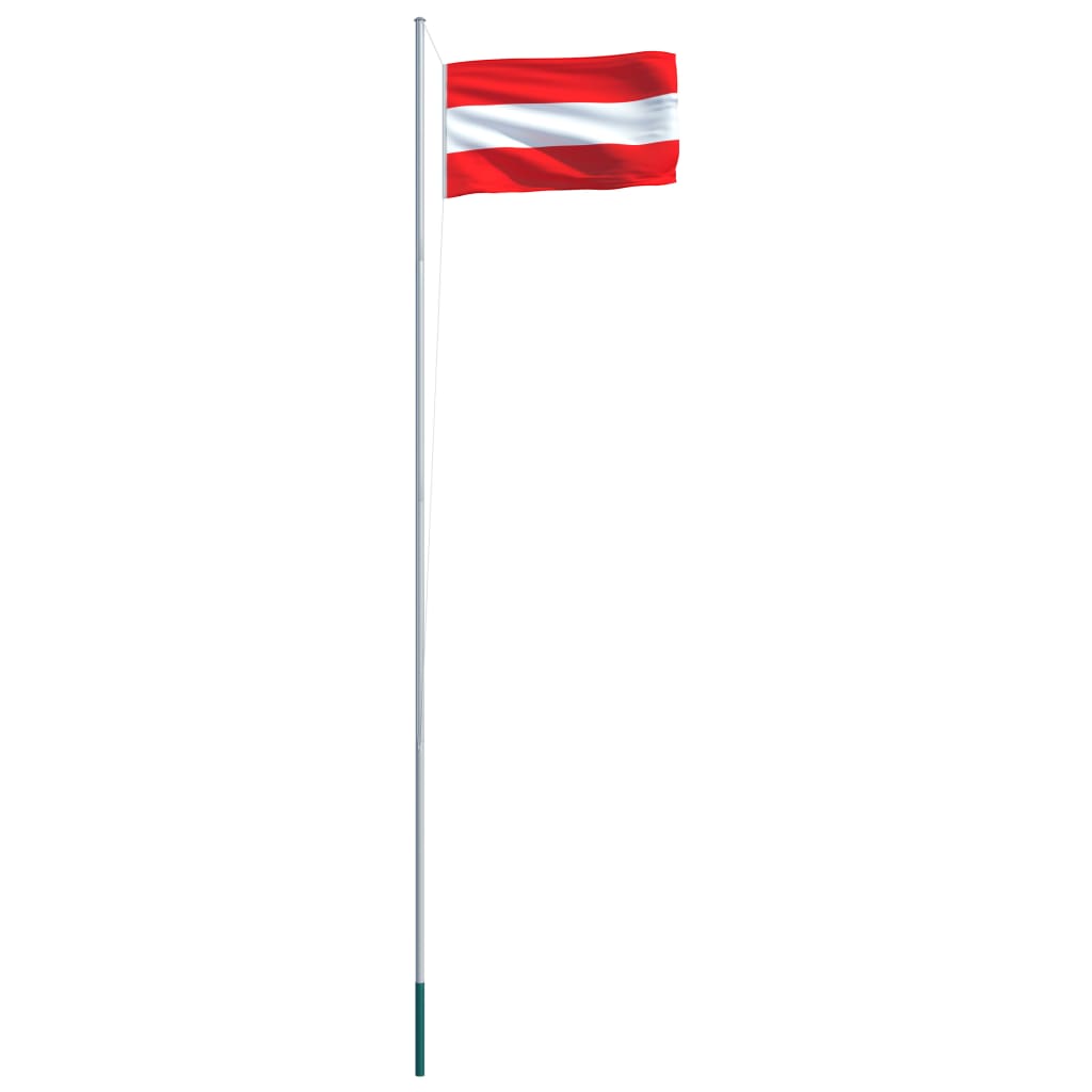 vidaXL Austrijas karogs un karoga masts, alumīnijs, 6,2 m