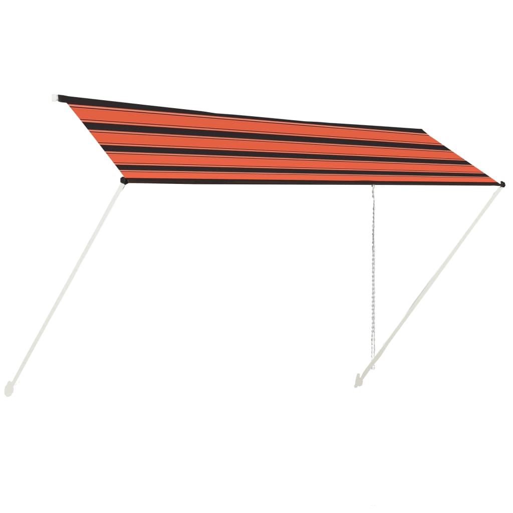 vidaXL markīze, oranža ar brūnu, 400x150 cm, izvelkama