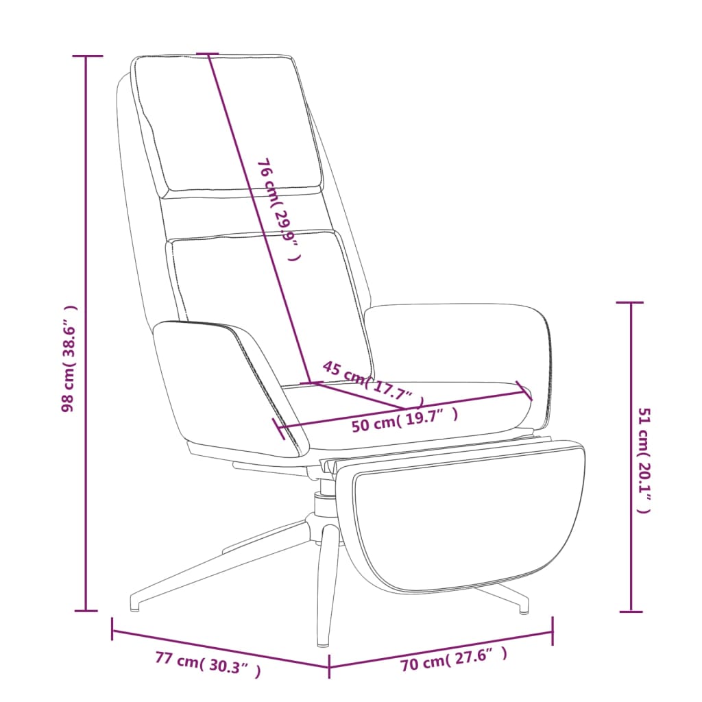 vidaXL atpūtas krēsls ar kāju balstu, pelēks mikrošķiedras audums