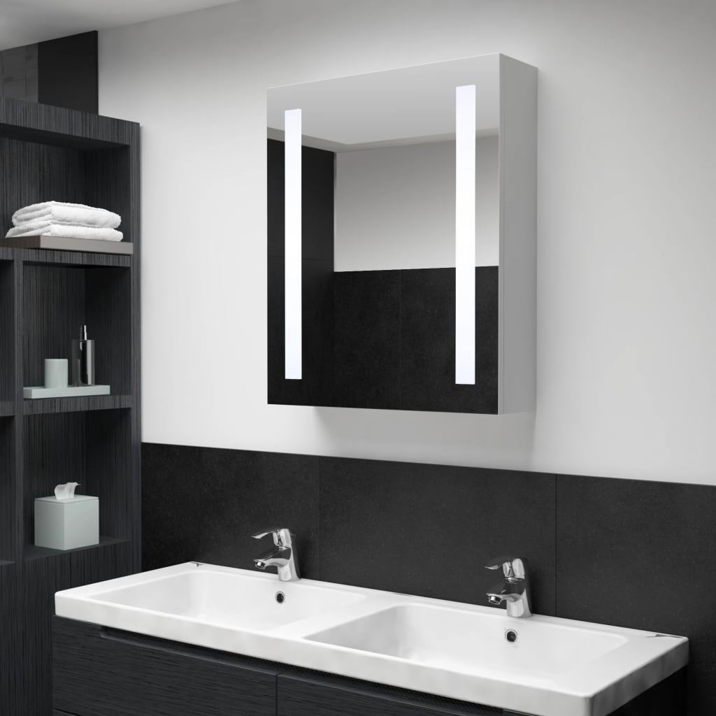 vidaXL vannasistabas skapītis ar spoguli un LED, 50x13x70 cm