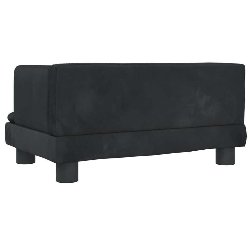 vidaXL bērnu dīvāns, melns, 60x40x30 cm, samts
