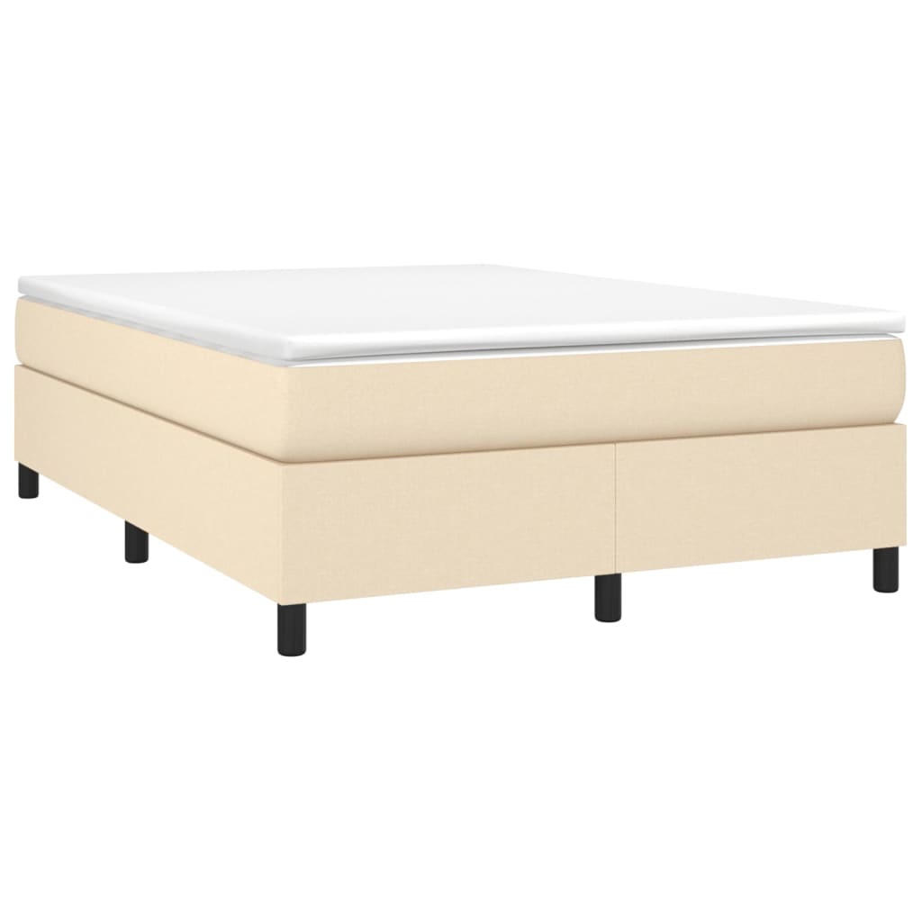 vidaXL atsperu gulta ar matraci, krēmkrāsas, 140x200 cm, audums