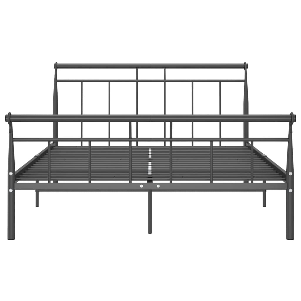 vidaXL gultas rāmis, melns metāls, 140x200 cm