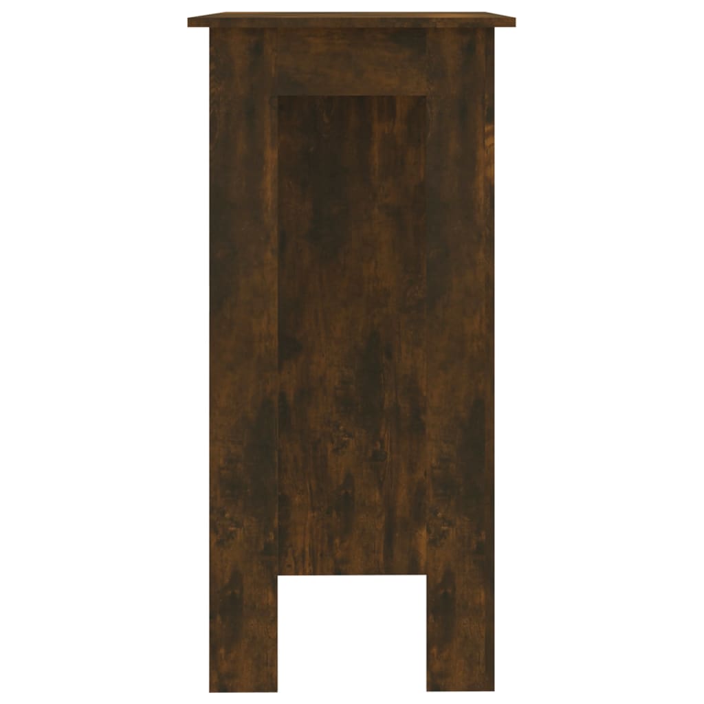 vidaXL bāra galds ar plauktu, kūpināta ozolkoka krāsā, 102x50x103,5 cm