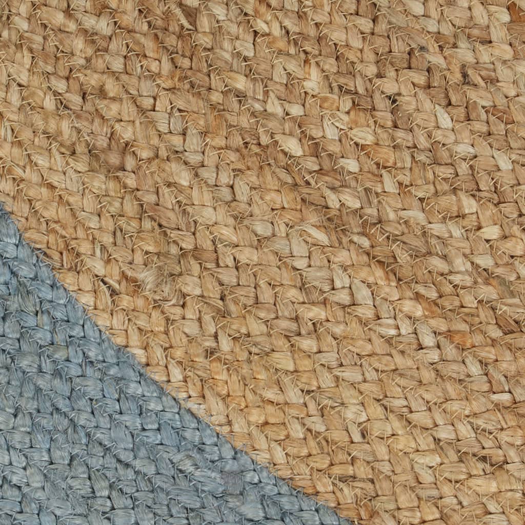 vidaXL paklājs ar olīvu zaļu malu, džuta, 90 cm, roku darbs