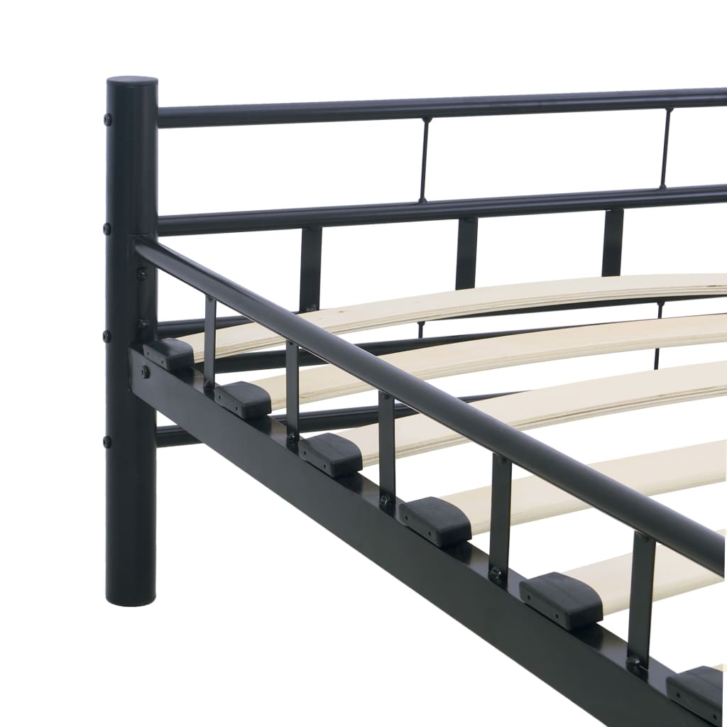 vidaXL gultas rāmis, melns tērauds, 180x200 cm