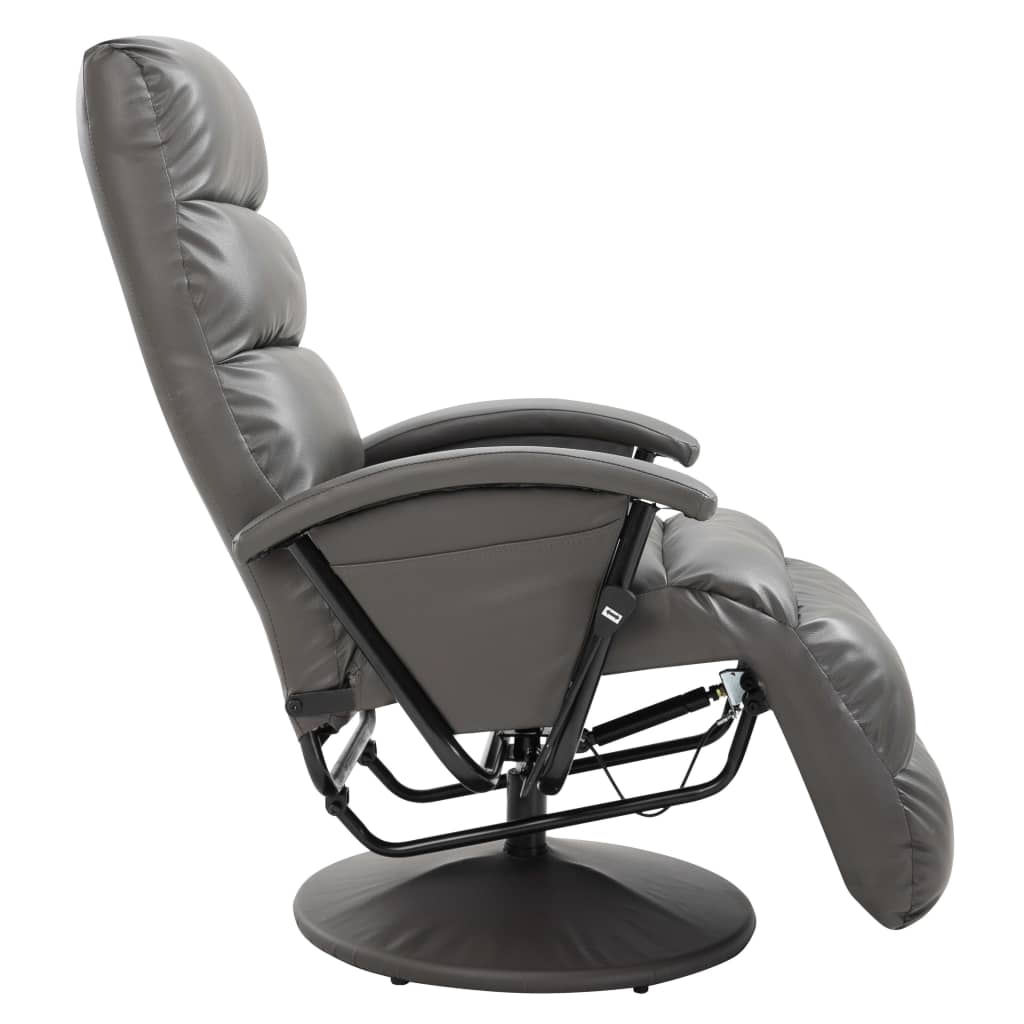 vidaXL TV krēsls, atgāžams, pelēka mākslīgā āda