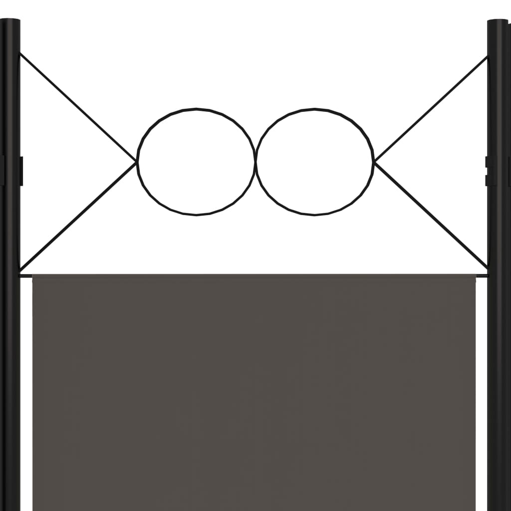 vidaXL 5-paneļu istabas aizslietnis, antracītpelēks, 200x180 cm