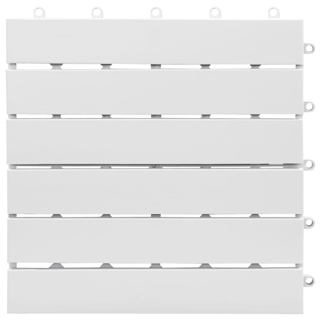 vidaXL terases flīzes, 20 gab., baltas, 30x30 cm, akācijas masīvkoks