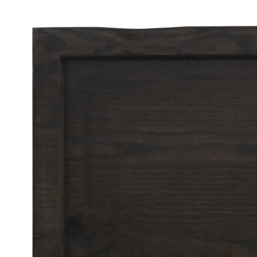 vidaXL galda virsma, tumši brūna, 120x40x(2-4) cm, ozola masīvkoks