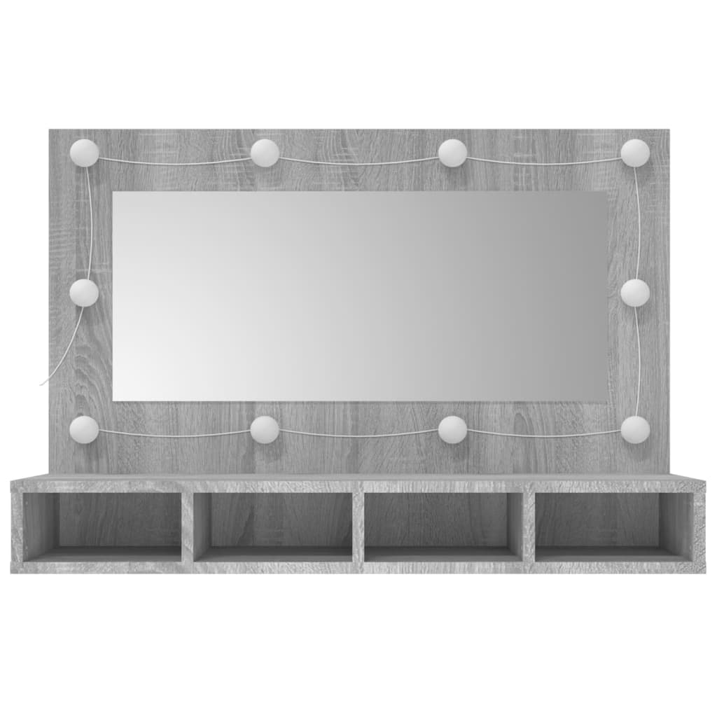 vidaXL spoguļskapītis ar LED, ozolkoka krāsa, 90x31,5x62 cm