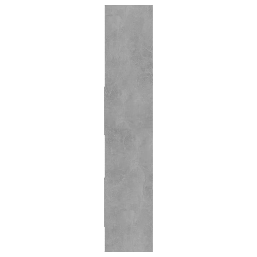 vidaXL grāmatu plaukts, betona pelēks, 60x35x180 cm, skaidu plāksne