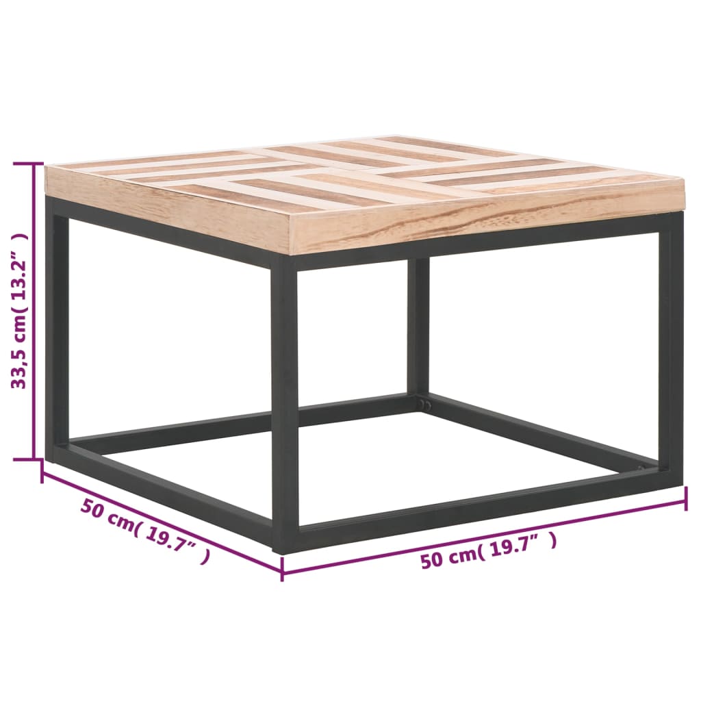 vidaXL kafijas galdiņš, 50x50x33,5 cm, masīvkoks