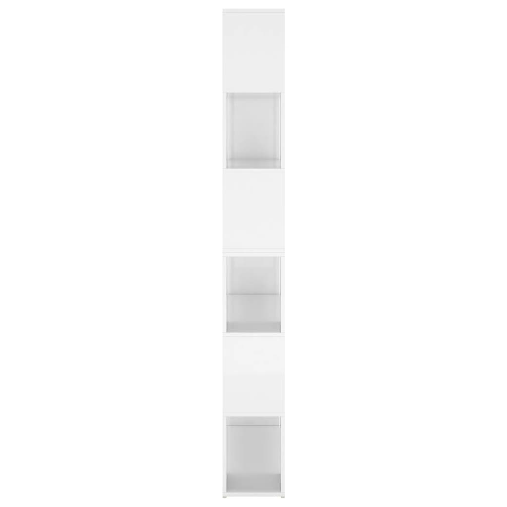 vidaXL grāmatu plaukts, spīdīgi balts, 100x24x188 cm