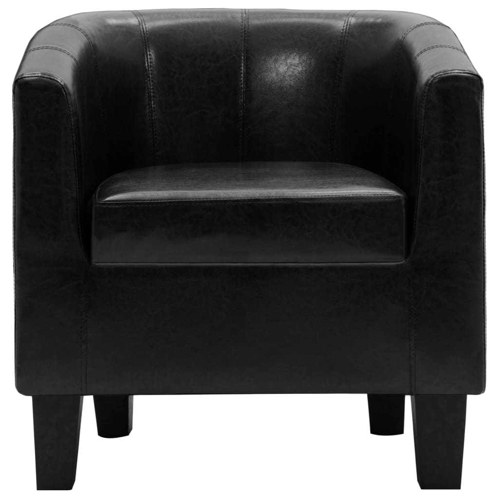 vidaXL klubkrēsls, melna mākslīgā āda