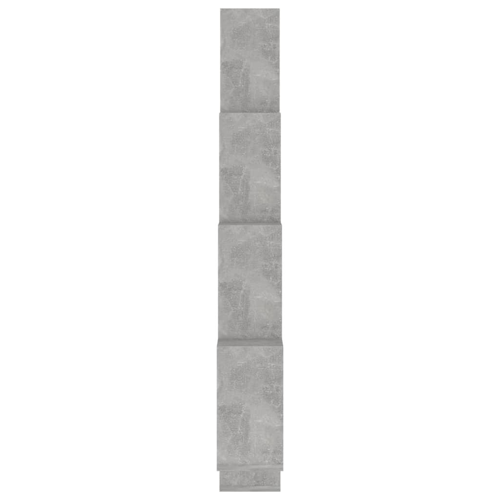 vidaXL sienas plaukts, betona pelēks, 90x15x119 cm, skaidu plāksne