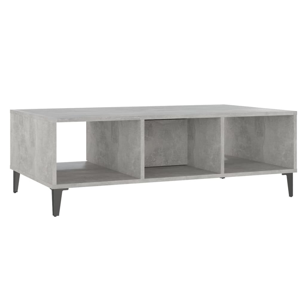 vidaXL kafijas galdiņš, 103,5x60x35 cm, betona pelēks, skaidu plāksne