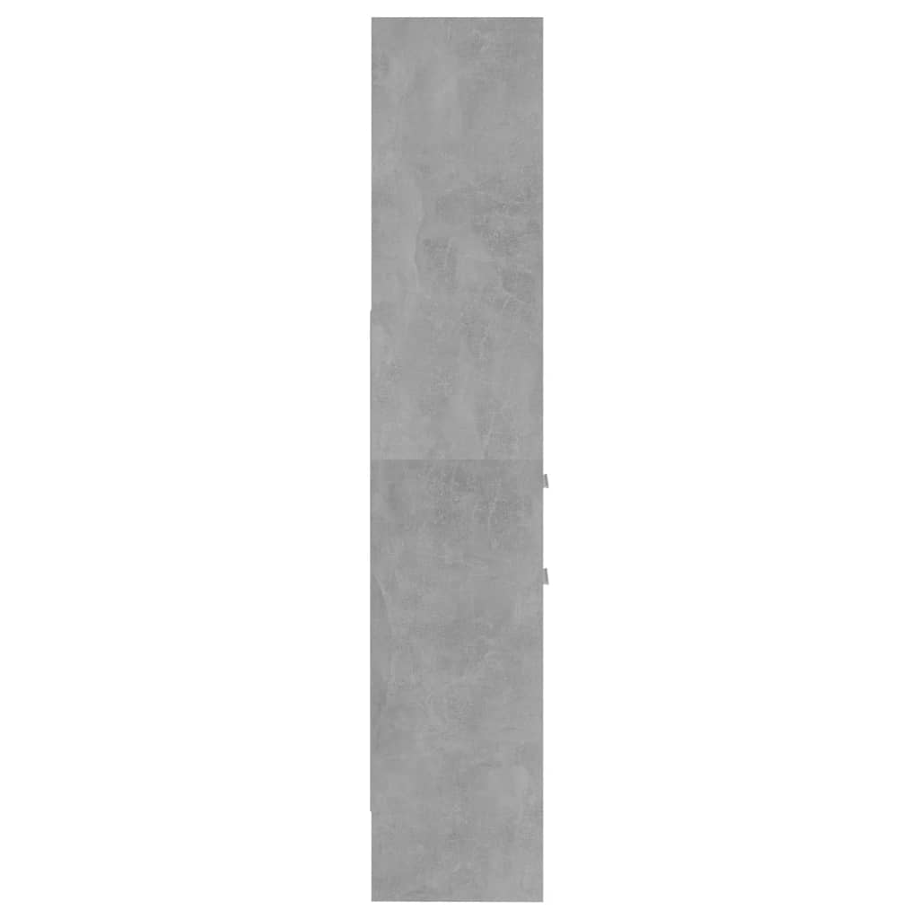 vidaXL grāmatu plaukts, betona pelēks, 40x35x180 cm, skaidu plāksne