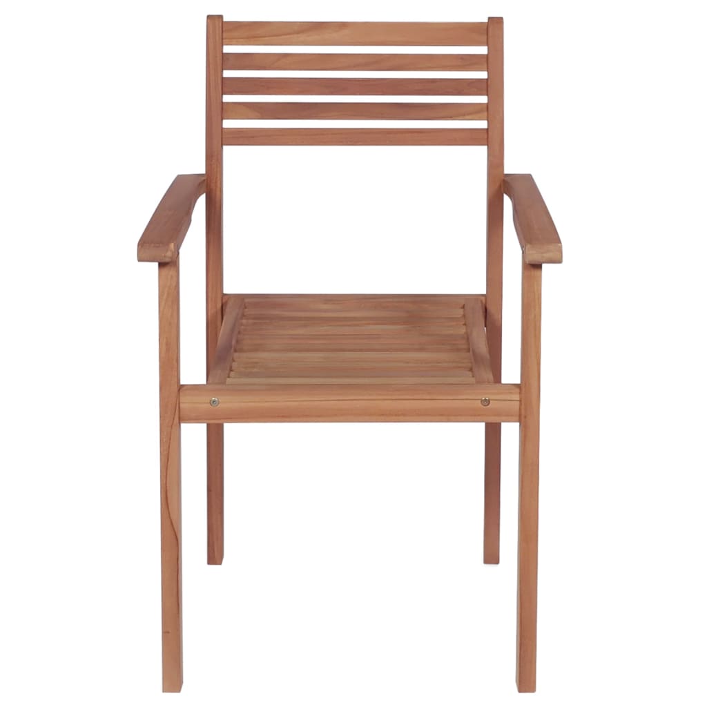 vidaXL dārza krēsli, krēmkrāsas matrači, 4 gab., masīvs tīkkoks