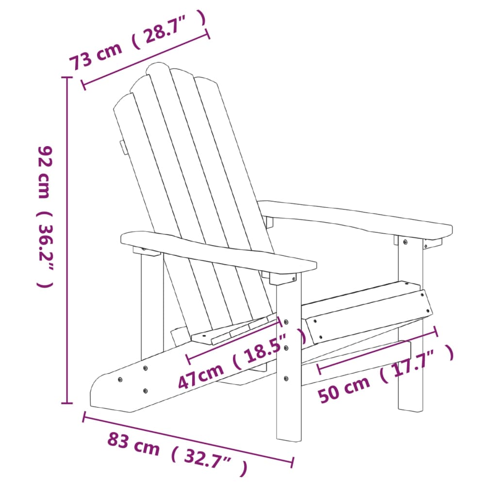 vidaXL dārza krēsls, HDPE, brūns