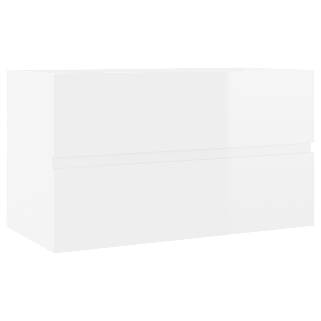 vidaXL izlietnes skapītis, spīdīgi balts, 80x38,5x45 cm, skaidu plātne