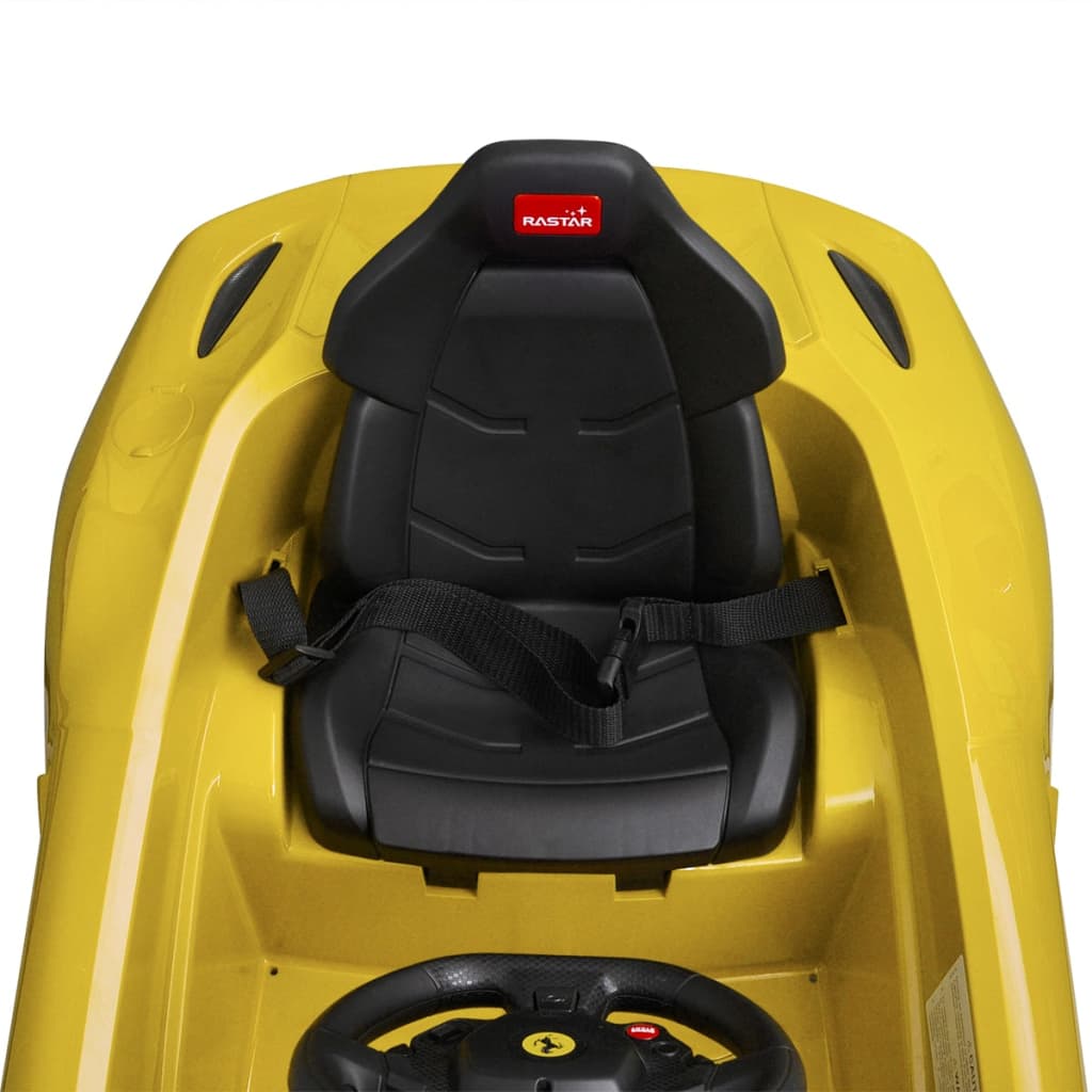vidaXL bērnu automašīna Ferrari F12, tālvadības pults, dzeltena. 6 V