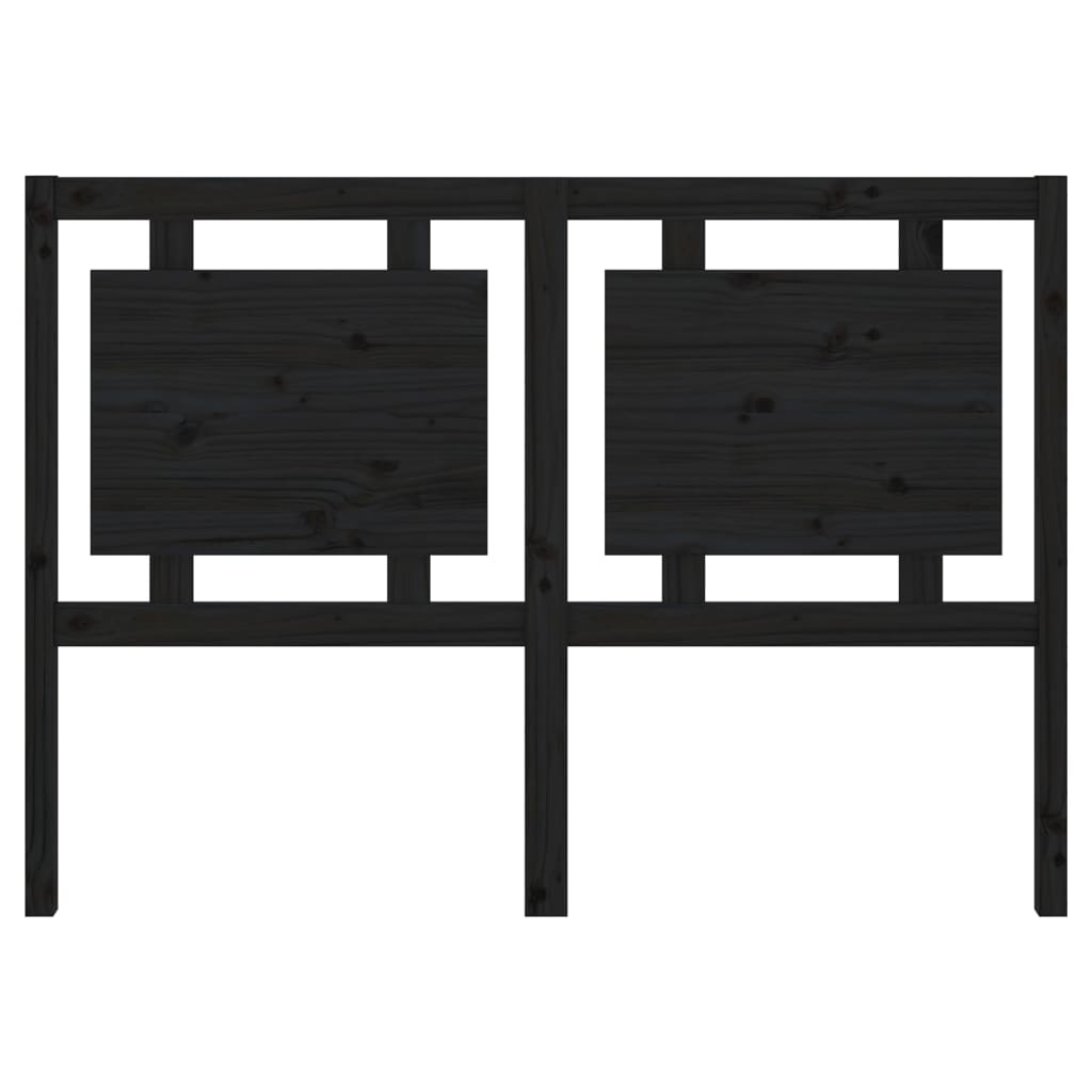vidaXL gultas galvgalis, melns, 140,5x4x100 cm, priedes masīvkoks