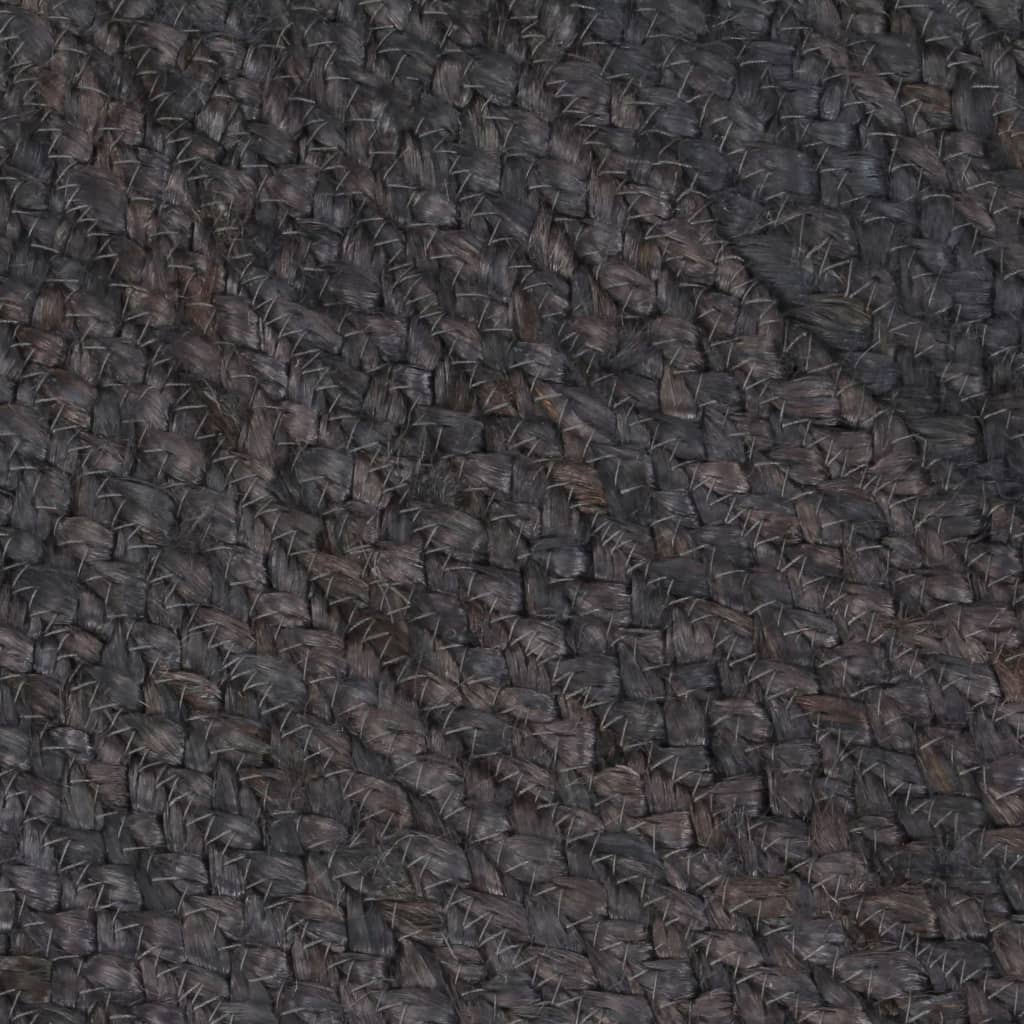 vidaXL paklājs, 90 cm, roku darbs, apaļš, džuta, tumši pelēks