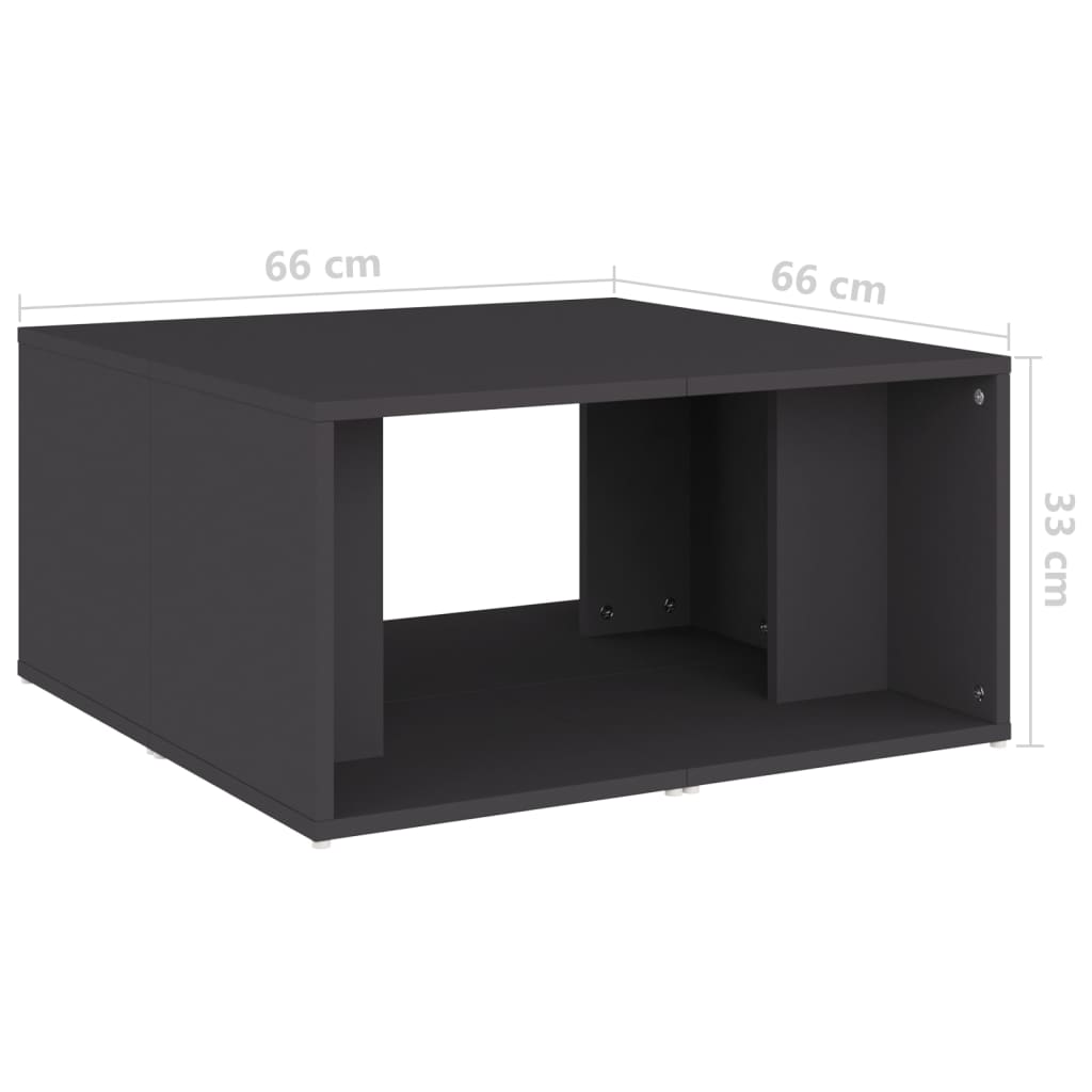 vidaXL kafijas galdiņi, 4 gab., 33x33x33 cm, pelēki, skaidu plāksne