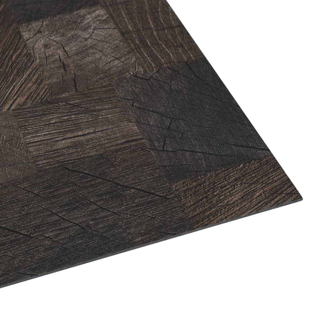 vidaXL grīdas flīzes, pašlīmējošas, 5,11 m², brūna koka tekstūra, PVC