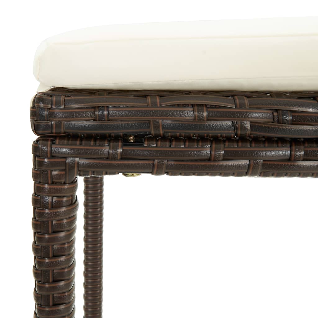 vidaXL bāra krēsli ar matračiem, 6 gab., brūna PE rotangpalma
