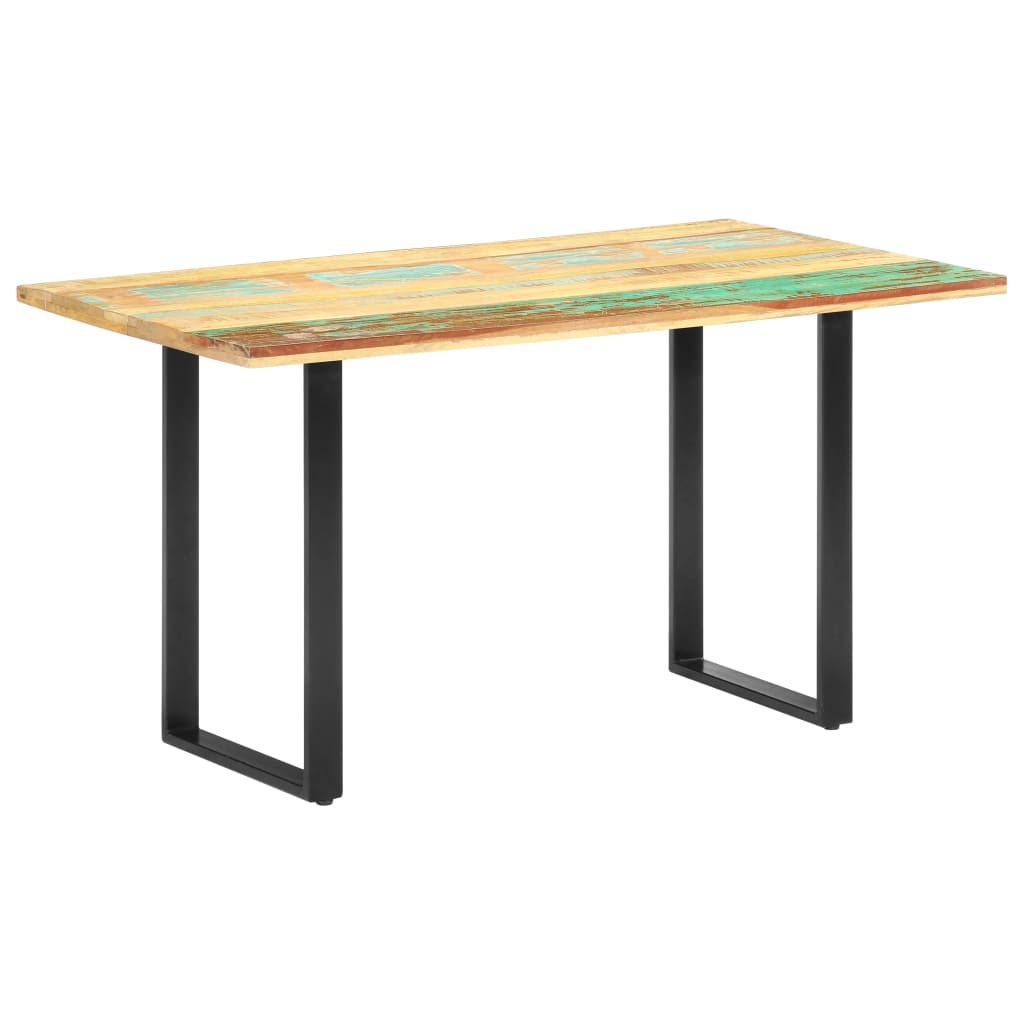 vidaXL virtuves galds, 140x70x76 cm, pārstrādāts masīvkoks