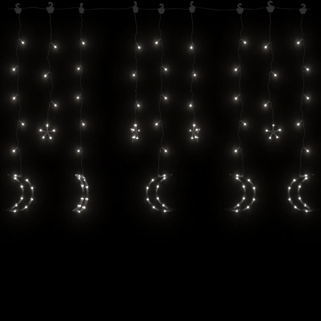 vidaXL lampiņas, zvaigžņu un mēness forma, tālvadības pults, 345 LED